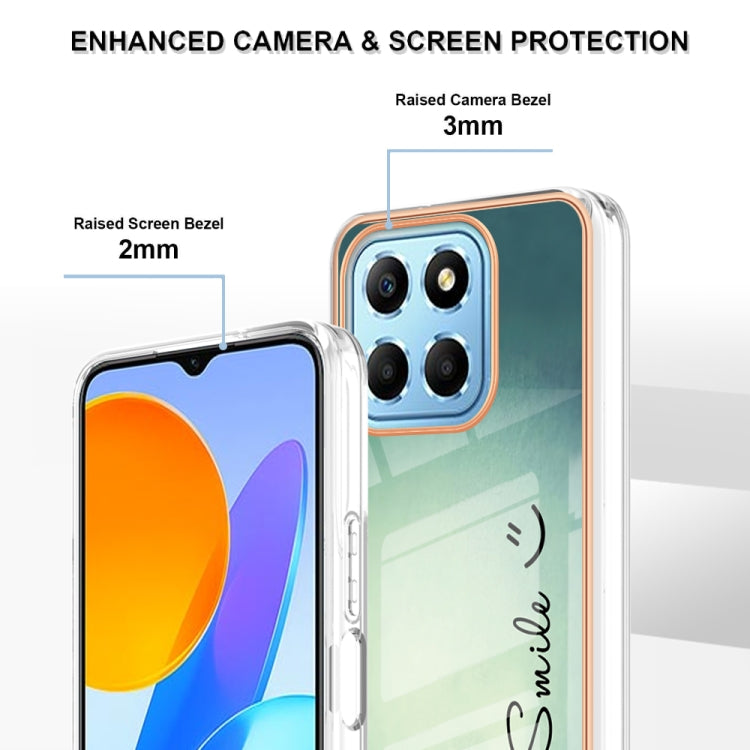 For Honor X8 5G / X6 4G Electroplating Marble Dual-side IMD Phone Case(Smile) by buy2fix