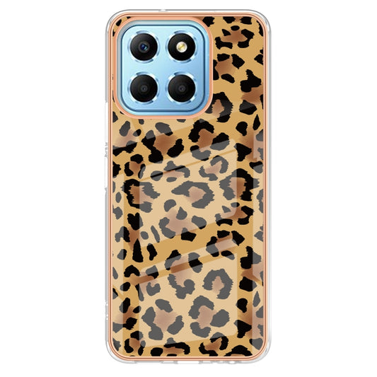 For Honor X8 5G / X6 4G Electroplating Marble Dual-side IMD Phone Case(Leopard Print) by buy2fix