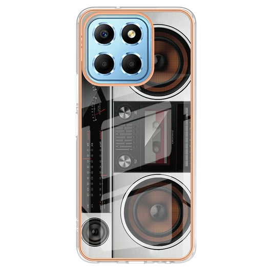 For Honor X8 5G / X6 4G Electroplating Marble Dual-side IMD Phone Case(Retro Radio) by buy2fix