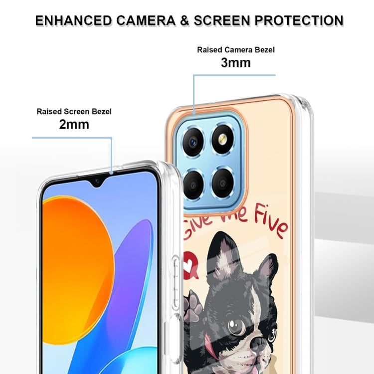 For Honor X8 5G / X6 4G Electroplating Marble Dual-side IMD Phone Case(Lucky Dog) by buy2fix