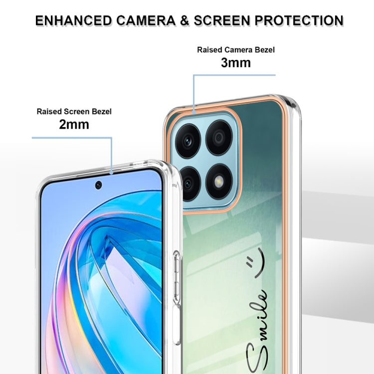 For Honor X8a Electroplating Marble Dual-side IMD Phone Case(Smile) by buy2fix