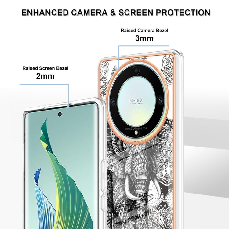 For Honor X9a / Magic5 Lite Electroplating Marble Dual-side IMD Phone Case(Totem Elephant) by buy2fix