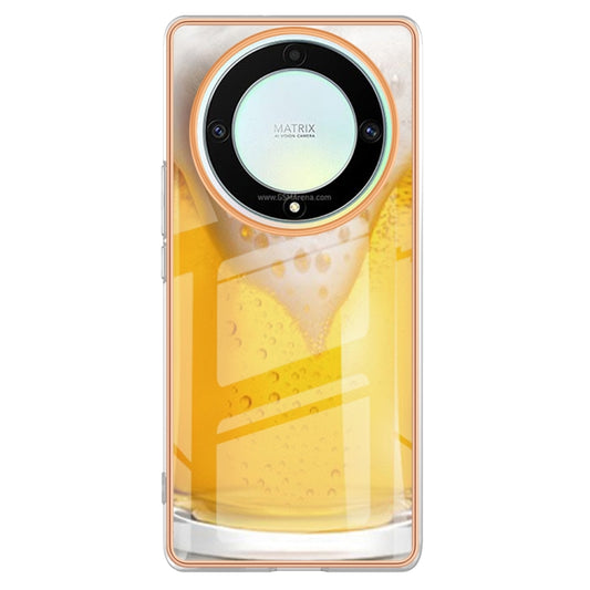 For Honor X9a / Magic5 Lite Electroplating Marble Dual-side IMD Phone Case(Draft Beer) by buy2fix