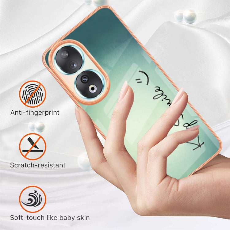 For Honor 90 5G Electroplating Marble Dual-side IMD Phone Case(Smile) by buy2fix