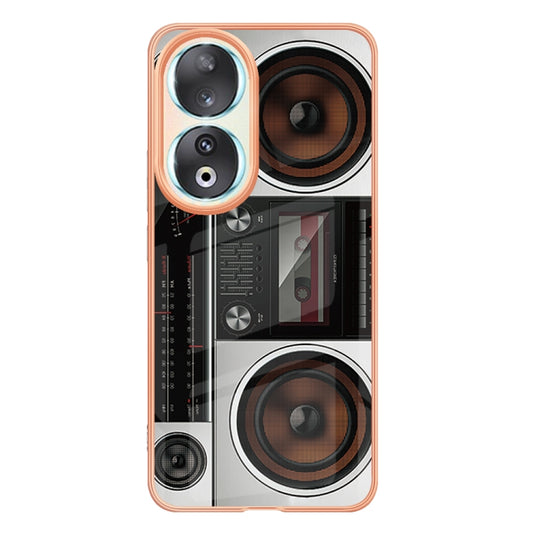 For Honor 90 5G Electroplating Marble Dual-side IMD Phone Case(Retro Radio) by buy2fix