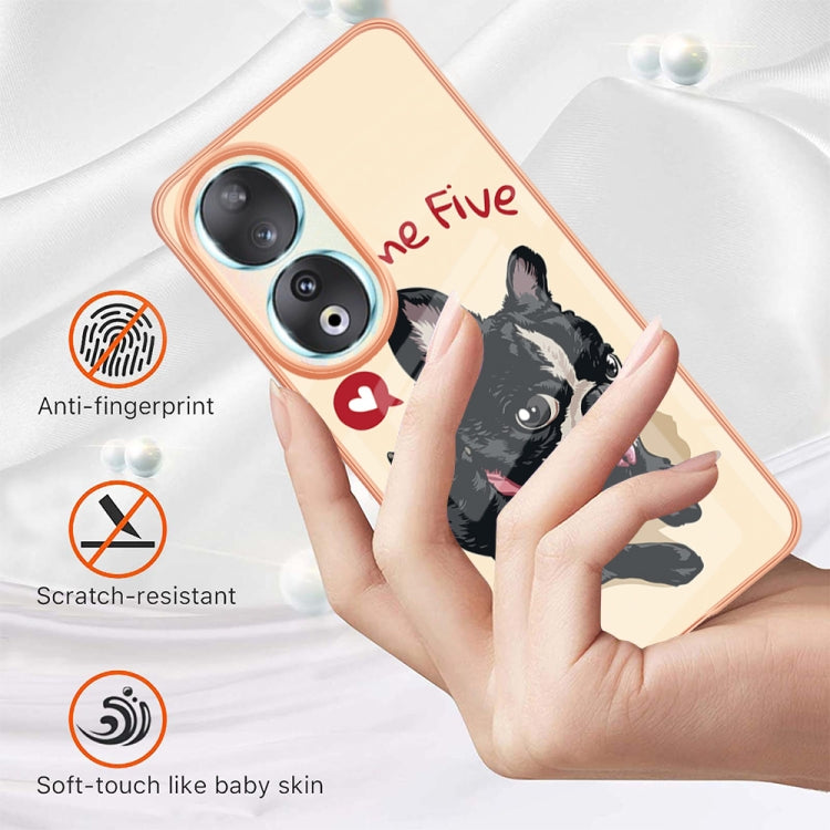 For Honor 90 5G Electroplating Marble Dual-side IMD Phone Case(Lucky Dog) by buy2fix