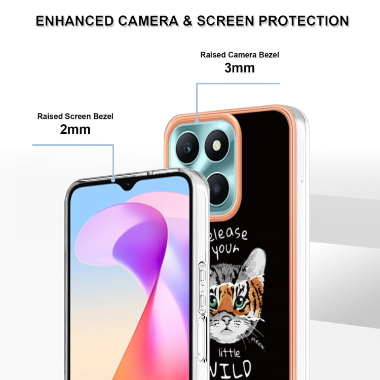 For Honor X6a Electroplating Marble Dual-side IMD Phone Case(Natural Growth) by buy2fix