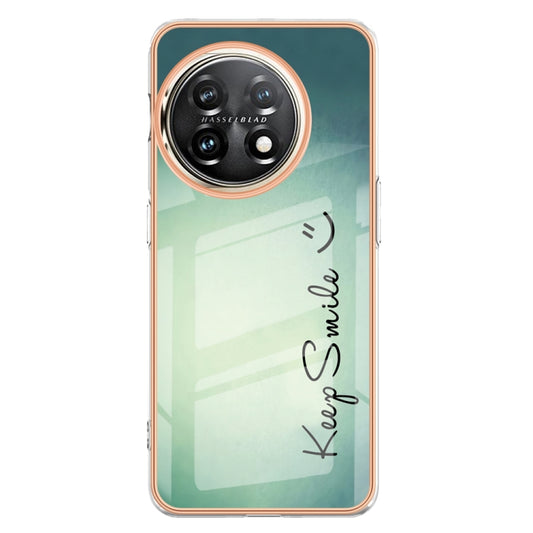 For OnePlus 11 Electroplating Marble Dual-side IMD Phone Case(Smile) by buy2fix