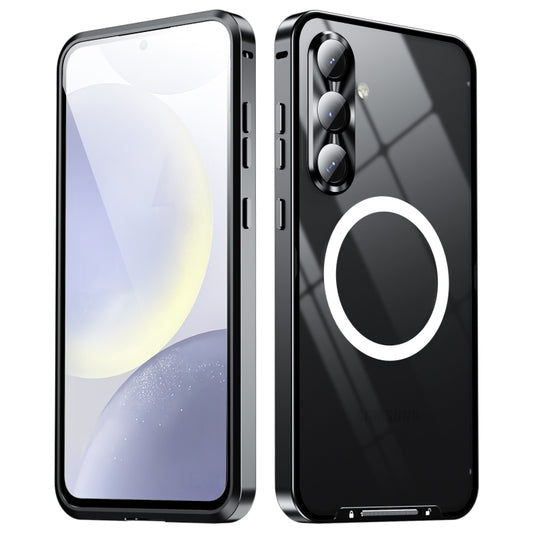 For Samsung Galaxy S24 FE 5G MagSafe Magnetic Frosted Metal Phone Case(Black) - Galaxy S24 FE 5G Cases by buy2fix | Online Shopping UK | buy2fix