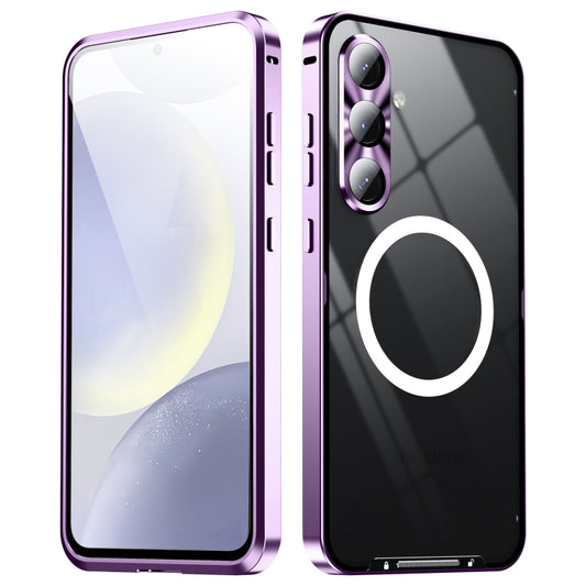 For Samsung Galaxy S24 FE 5G MagSafe Magnetic Frosted Metal Phone Case(Purple) - Galaxy S24 FE 5G Cases by buy2fix | Online Shopping UK | buy2fix