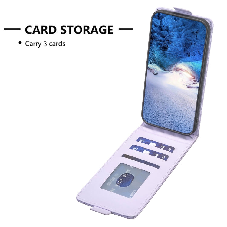 For Xiaomi Redmi Note 13 4G Global Diamond Lattice Vertical Flip Leather Phone Case(Purple) by buy2fix