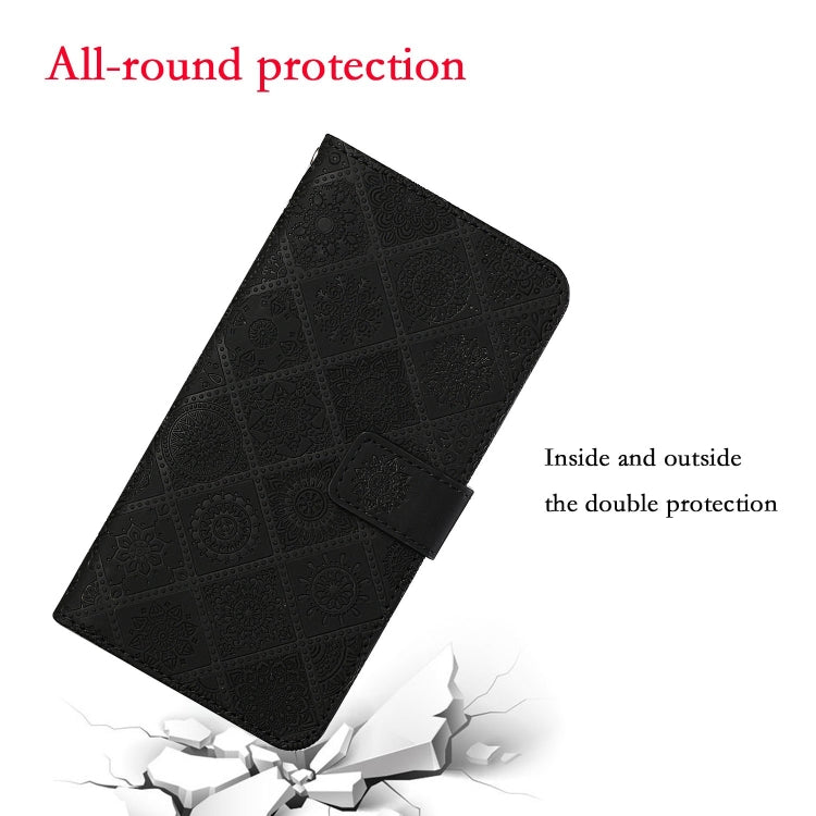 For iPhone 16 Pro Ethnic Style Embossed Pattern Leather Phone Case(Black) by buy2fix
