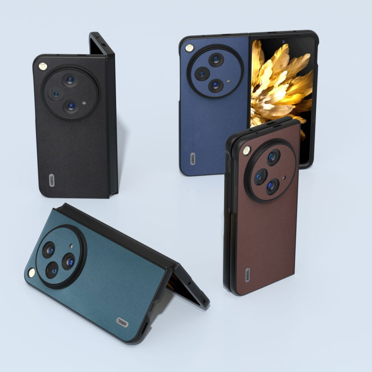 For OPPO Find N3 / OnePlus Open ABEEL Genuine Leather Xiaoya Series Phone Case(Black) by buy2fix