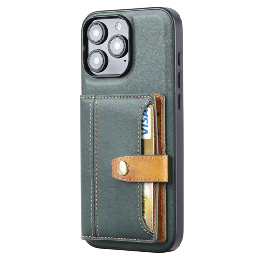 For iPhone 16 Pro Max Calfskin Card Slot TPU Hybrid PU Phone Case(Green) by buy2fix