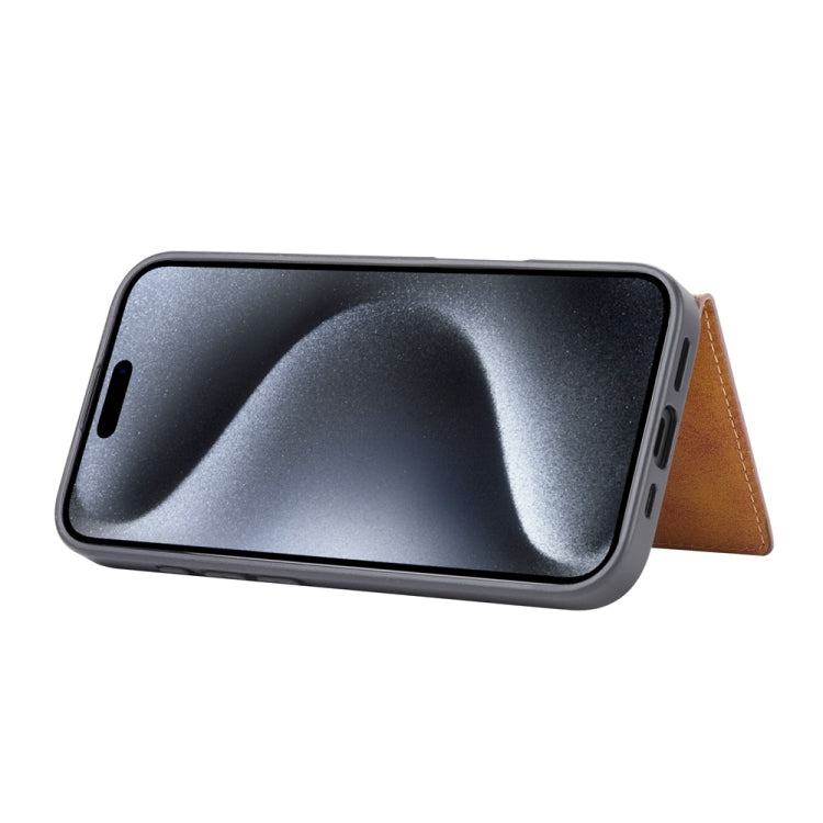 For iPhone 16 Calfskin Card Slot TPU Hybrid PU Phone Case(Green) by buy2fix