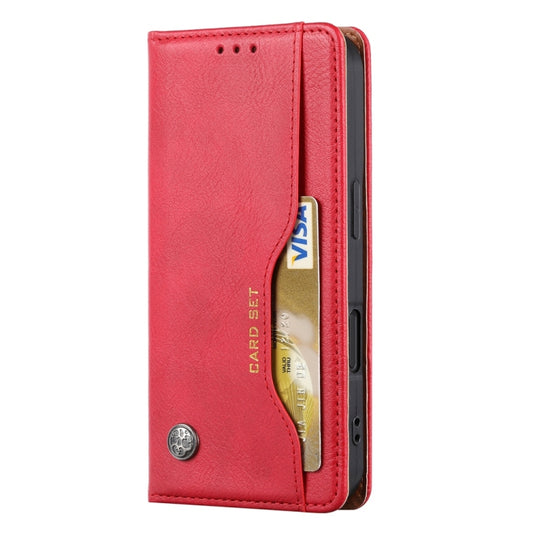 For iPhone 16 Knead Skin Texture Flip Leather Phone Case(Red) by buy2fix