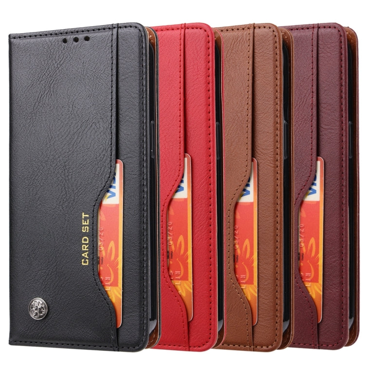 For iPhone 16 Knead Skin Texture Flip Leather Phone Case(Wine Red) by buy2fix