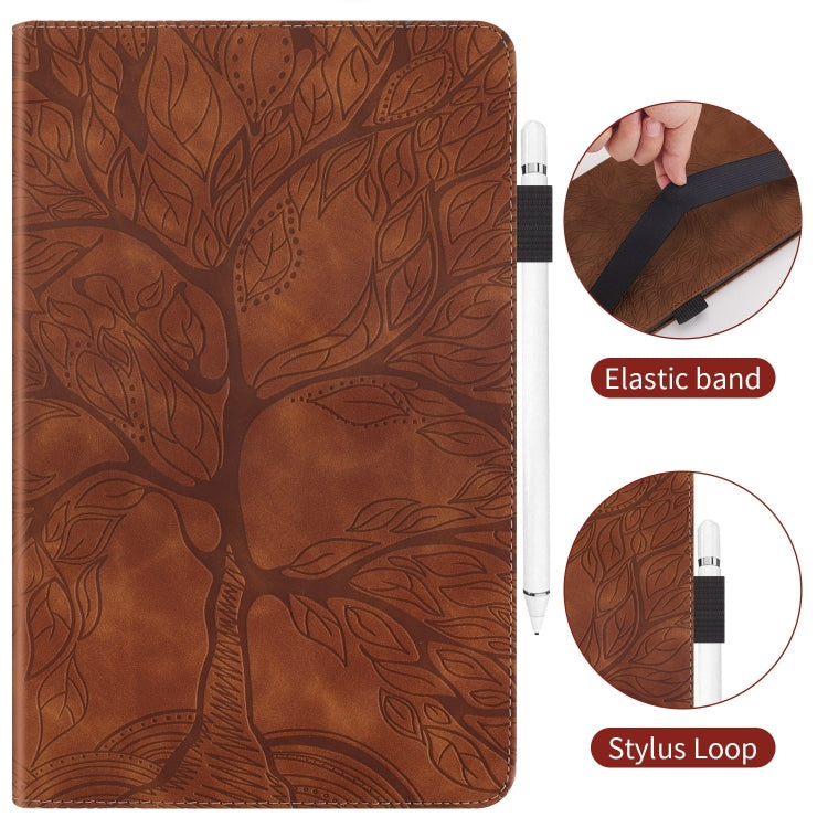 For Samsung Galaxy Tab S9+ / S9 FE+ Life Tree Series Horizontal Flip Leather Tablet Case(Brown) by buy2fix