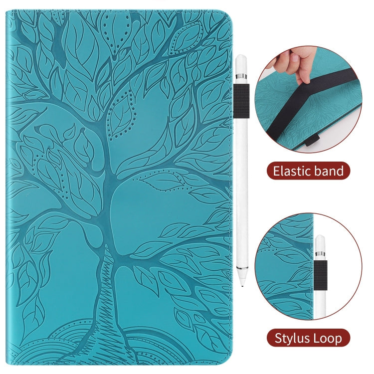 For Samsung Galaxy Tab S9 Ultra Life Tree Series Horizontal Flip Leather Tablet Case(Lake Blue) by buy2fix