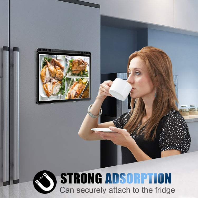 For Samsung Galaxy Tab S9+ Cloth Texture Multi-folding Horizontal Flip Leather Tablet Case(Black) by buy2fix