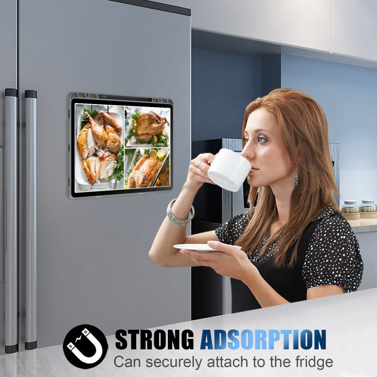 For Samsung Galaxy Tab S9+ Cloth Texture Multi-folding Horizontal Flip Leather Tablet Case(Grey) by buy2fix