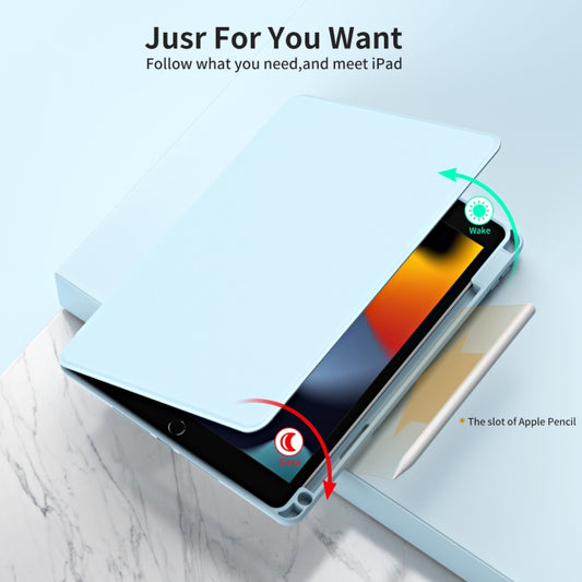 For iPad Pro 10.2 2021/2020/2019 Acrylic 360 Rotation Detachable Leather Tablet Case(Ice Blue) - iPad 10.2 Cases by buy2fix | Online Shopping UK | buy2fix