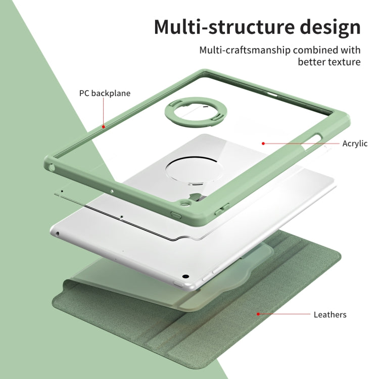 For iPad Pro 10.2 2021/2020/2019 Acrylic 360 Rotation Detachable Leather Tablet Case(Green) - iPad 10.2 Cases by buy2fix | Online Shopping UK | buy2fix