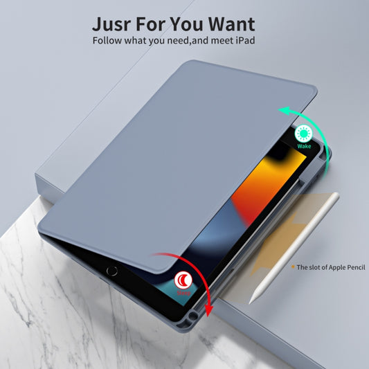 For iPad Pro 10.2 2021/2020/2019 Acrylic 360 Rotation Detachable Leather Tablet Case(Lavender Purple) - iPad 10.2 Cases by buy2fix | Online Shopping UK | buy2fix