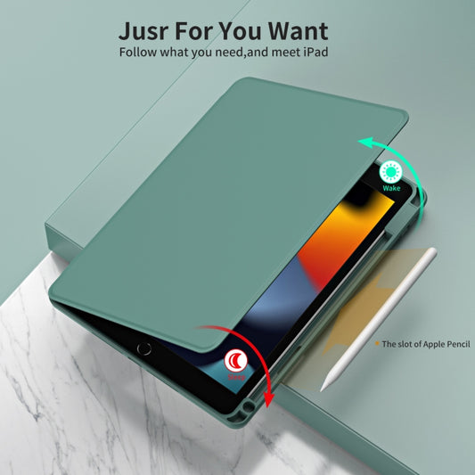 For iPad Pro 10.2 2021/2020/2019 Acrylic 360 Rotation Detachable Leather Tablet Case(Deep Green) - iPad 10.2 Cases by buy2fix | Online Shopping UK | buy2fix