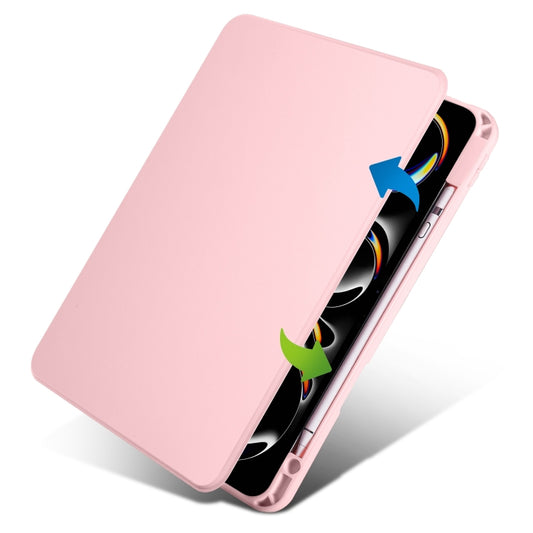 For iPad Pro 11 2025 / 2024 Acrylic 360 Rotation Detachable Leather Tablet Case(Sand Pink) by buy2fix