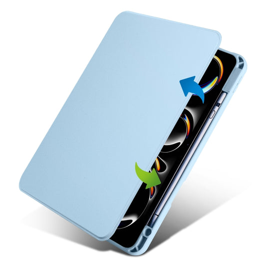 For iPad Pro 13 2025 / 2024 Acrylic 360 Rotation Detachable Leather Tablet Case(Ice Blue) by buy2fix