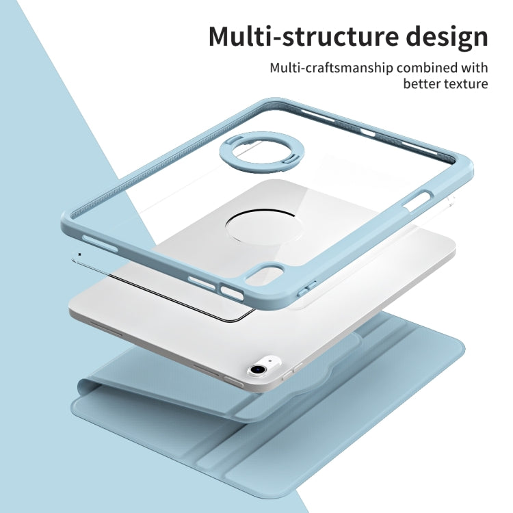 For iPad Air 13 2025 / 2024 Acrylic 360 Rotation Detachable Leather Tablet Case(Ice Blue) by buy2fix