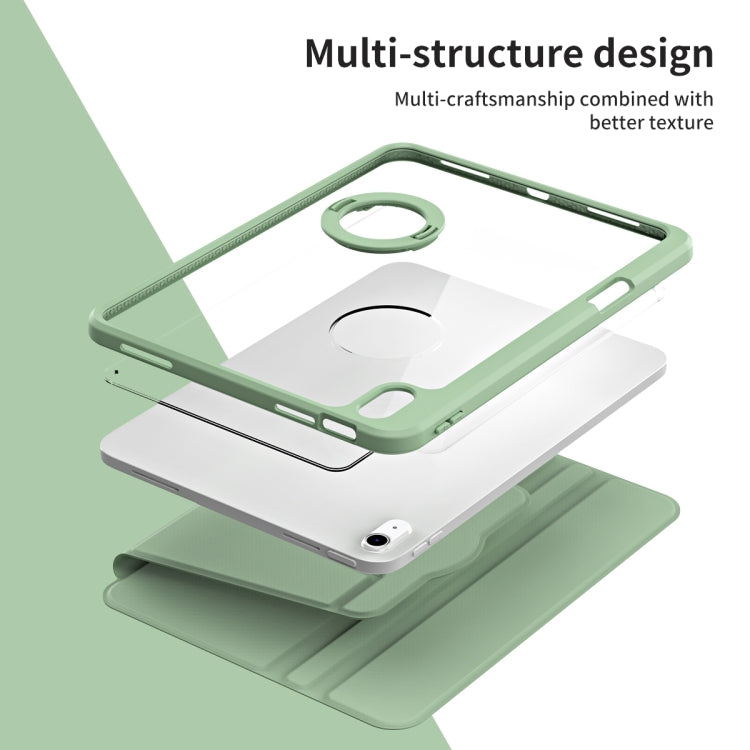 For iPad Air 13 2025 / 2024 Acrylic 360 Rotation Detachable Leather Tablet Case(Green) by buy2fix