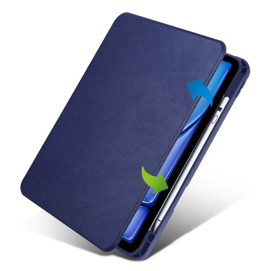 For iPad Air 11 2025 / 2024 Acrylic 360 Rotation Detachable Leather Tablet Case(Dark Blue) by buy2fix