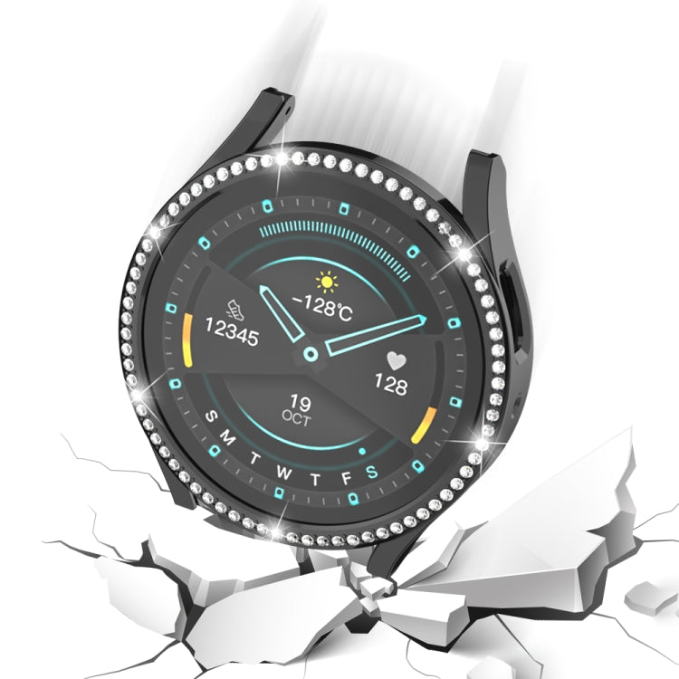 For Samsung Galaxy Watch 6 40mm Diamond Hollow PC Watch Protective Case(Black) by buy2fix