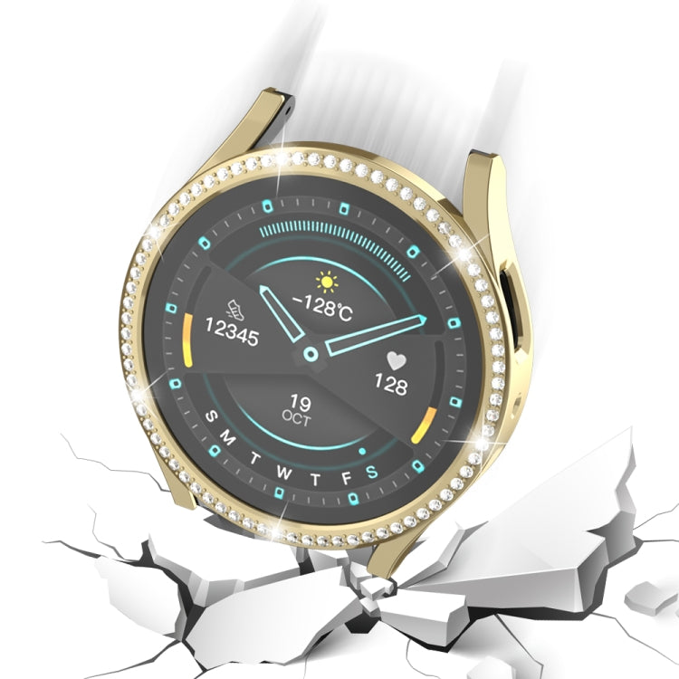 For Samsung Galaxy Watch 6 40mm Diamond Hollow PC Watch Protective Case(Gold) by buy2fix