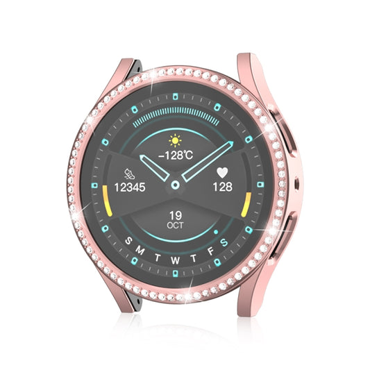 For Samsung Galaxy Watch 6 44mm Diamond Hollow PC Watch Protective Case(Pink) by buy2fix