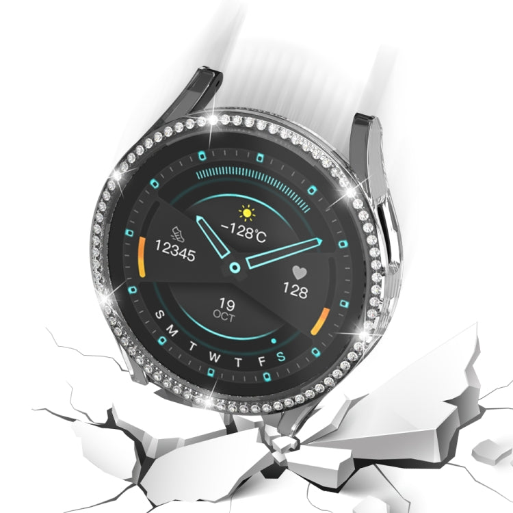 For Samsung Galaxy Watch 6 44mm Diamond Hollow PC Watch Protective Case(Transparent) by buy2fix
