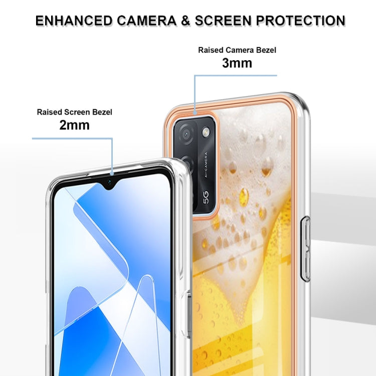 For OPPO A55 5G / A53s 5G / A54 4G Electroplating Marble Dual-side IMD Phone Case(Draft Beer) by buy2fix