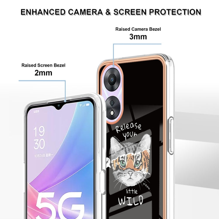 For OPPO A78 / A58 Electroplating Marble Dual-side IMD Phone Case(Natural Growth) by buy2fix