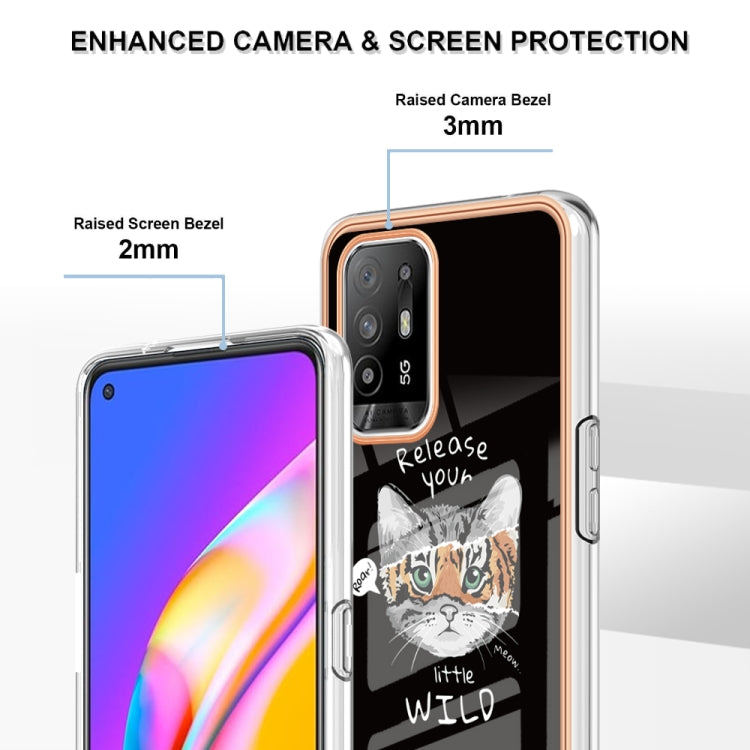 For OPPO A94 5G / A95 5G Electroplating Marble Dual-side IMD Phone Case(Natural Growth) by buy2fix