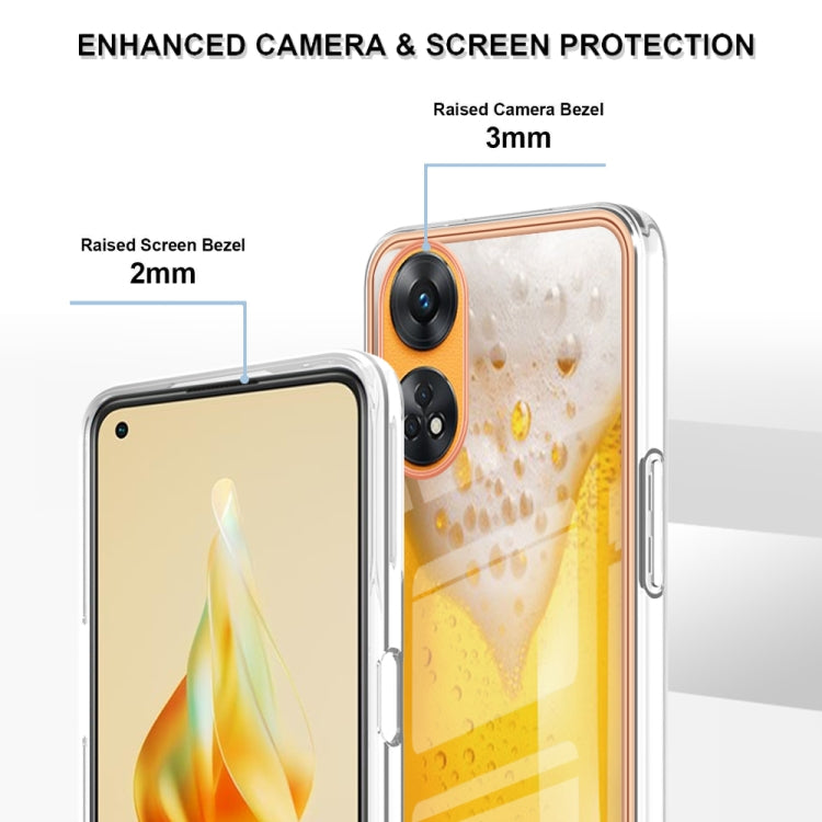 For OPPO Reno8 T 4G Electroplating Marble Dual-side IMD Phone Case(Draft Beer) by buy2fix