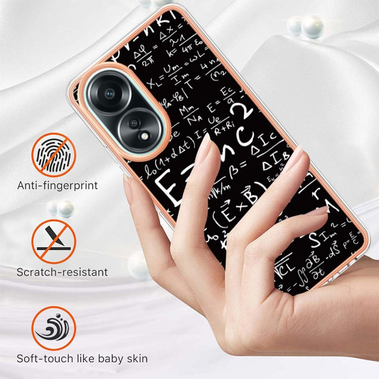 For OPPO A58 4G Electroplating Marble Dual-side IMD Phone Case(Equation) by buy2fix