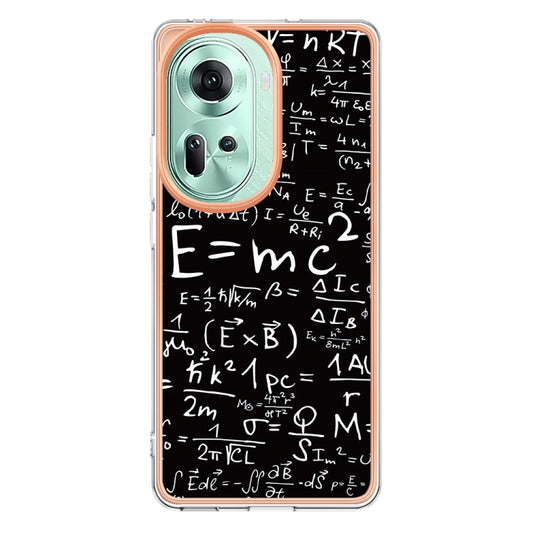 For OPPO Reno11 5G Global Electroplating Marble Dual-side IMD Phone Case(Equation) by buy2fix