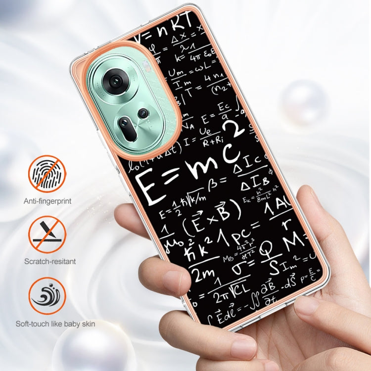 For OPPO Reno11 5G Global Electroplating Marble Dual-side IMD Phone Case(Equation) by buy2fix