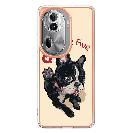 For OPPO Reno11 Pro 5G Global Electroplating Marble Dual-side IMD Phone Case(Lucky Dog) by buy2fix