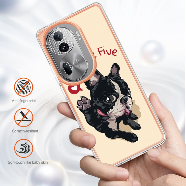 For OPPO Reno11 Pro 5G Global Electroplating Marble Dual-side IMD Phone Case(Lucky Dog) by buy2fix