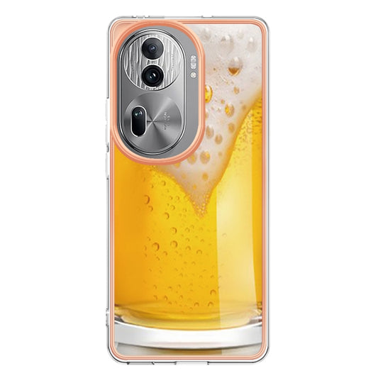 For OPPO Reno11 Pro 5G Global Electroplating Marble Dual-side IMD Phone Case(Draft Beer) by buy2fix