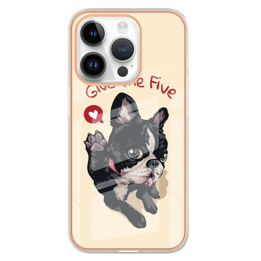 For iPhone 16 Pro Max Electroplating Marble Dual-side IMD Phone Case(Lucky Dog) by buy2fix