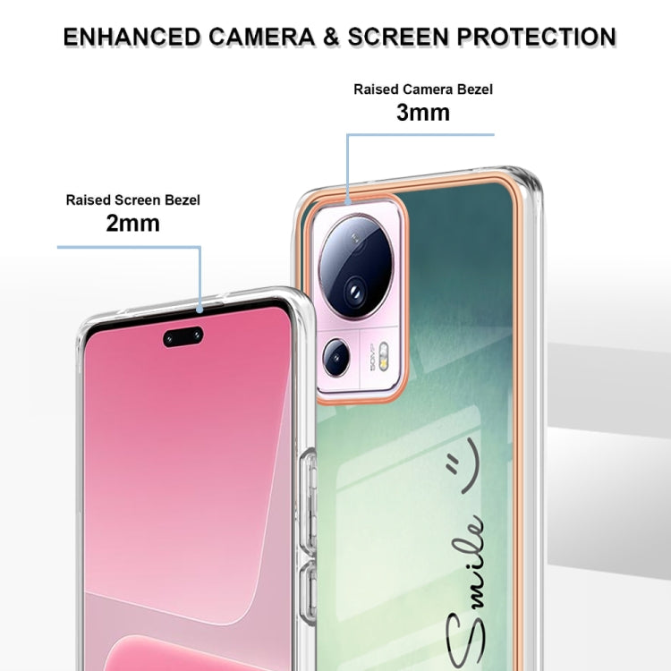 For Xiaomi 13 Lite 5G Electroplating Marble Dual-side IMD Phone Case(Smile) by buy2fix